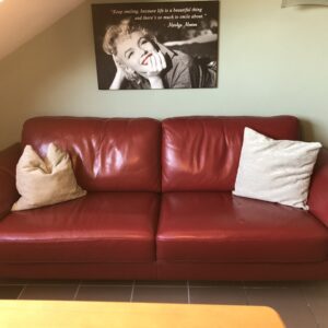 Rotes Ledersofa