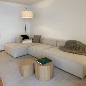 Westwing Ottomane Sofa Webstoff Off White