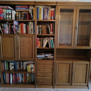 Wohnzimmer Bücherwand Eiche rustikal